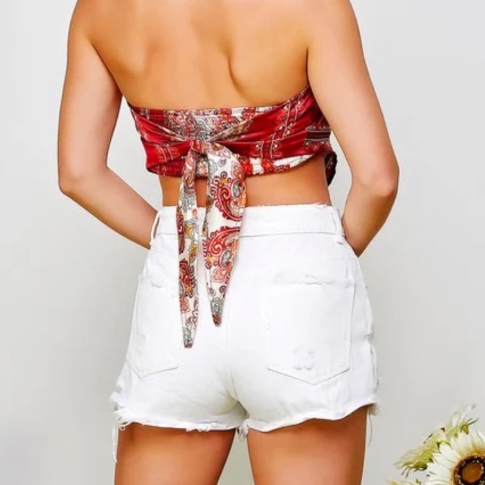 Bandana Satin Scarf Top - Picture 4 of 5